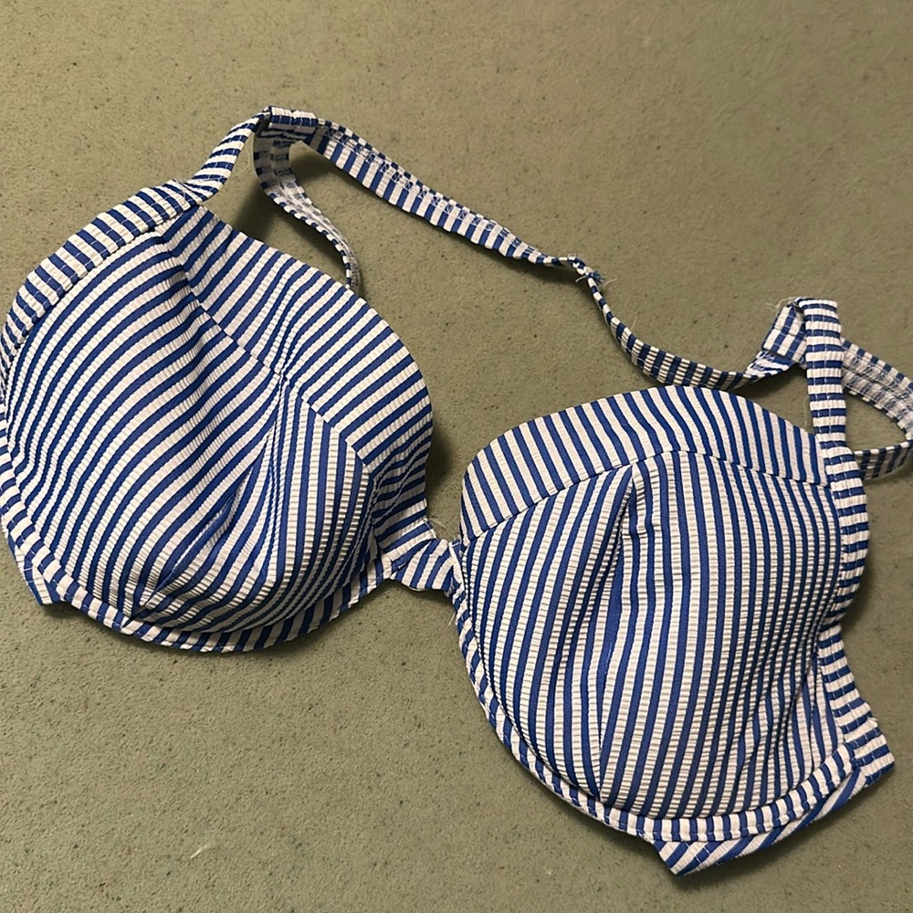 ASOS swim striped bikini top